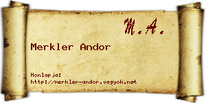 Merkler Andor névjegykártya