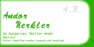 andor merkler business card